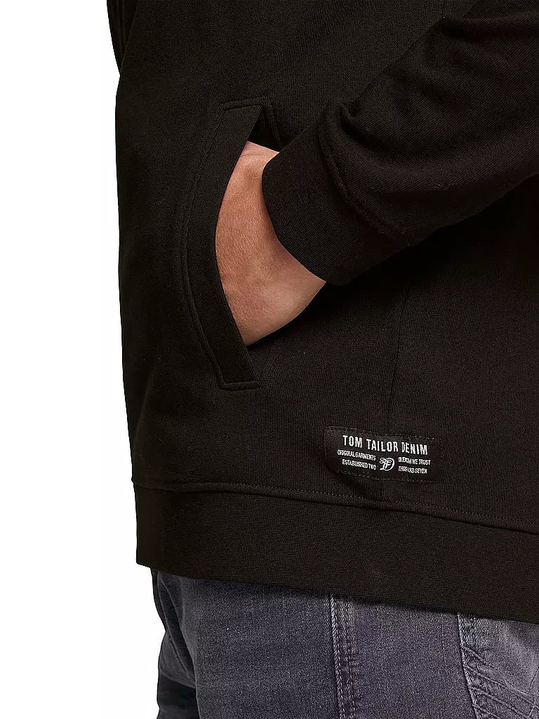 TOM TAILOR DENIM | Sweatjacke | schwarz