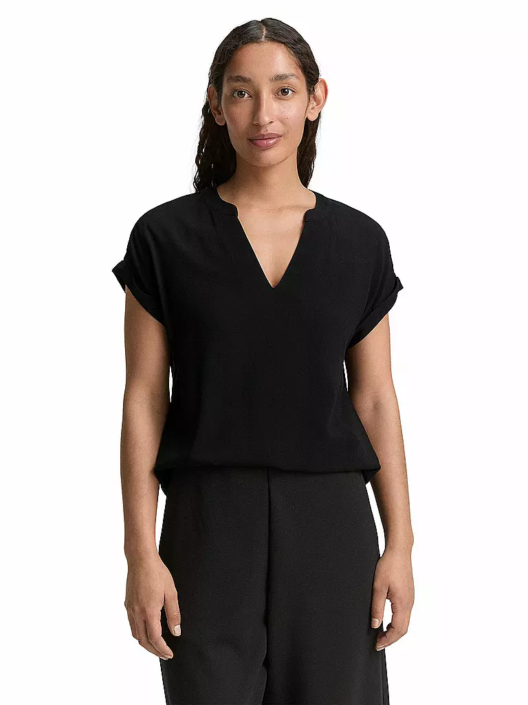 TOM TAILOR | Blusenshirt  | schwarz