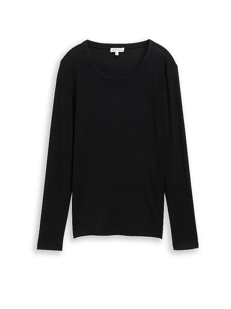 TOM TAILOR | Langarmshirt  | Schwarz