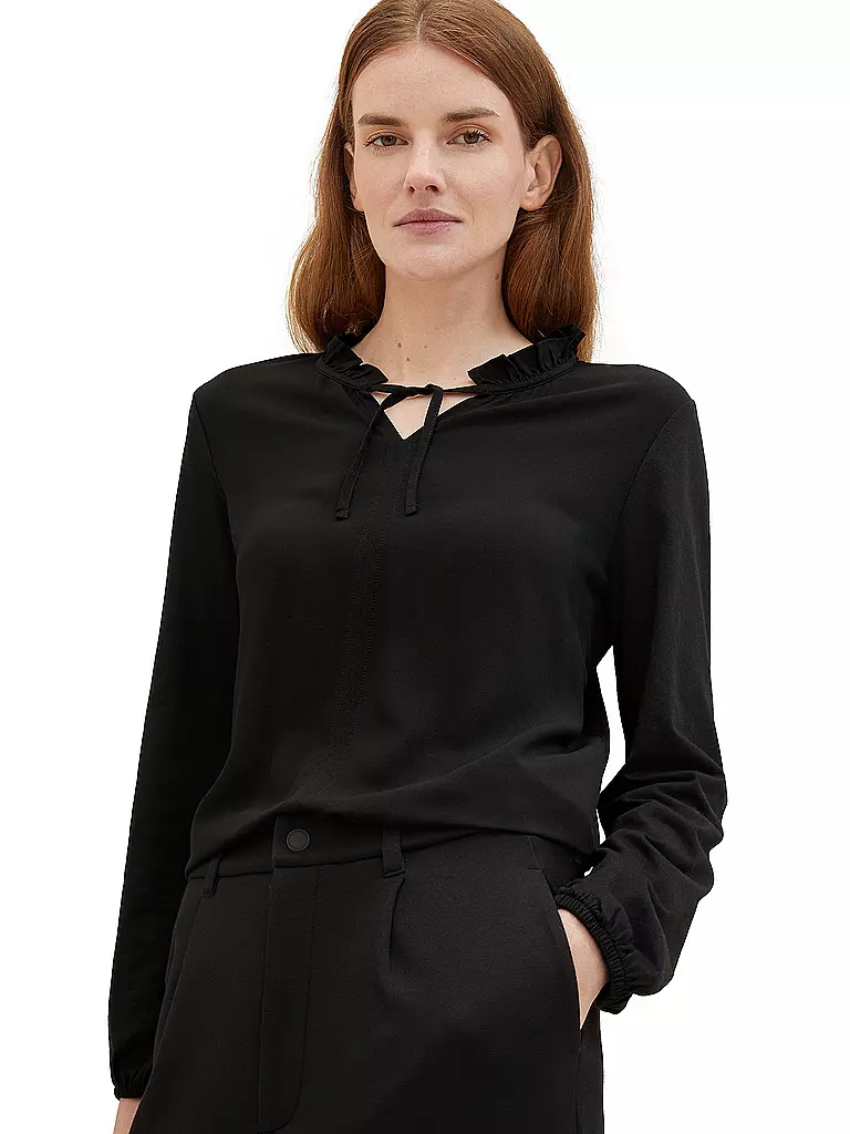 TOM TAILOR | Langarmshirt  | Schwarz