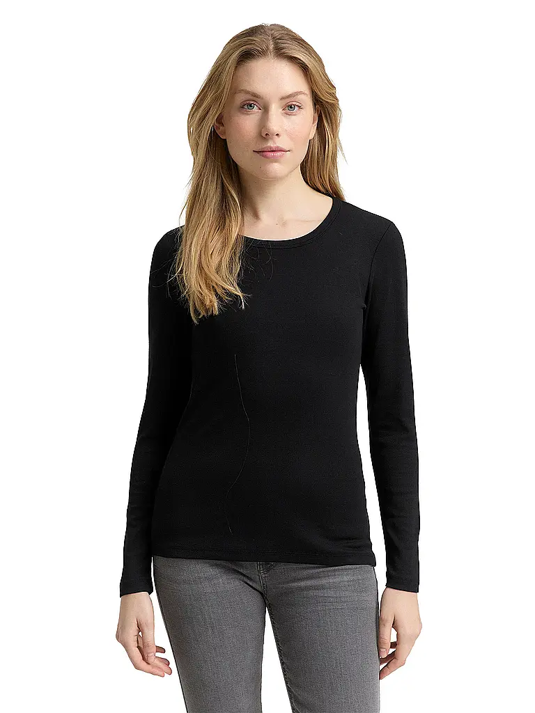 TOM TAILOR | Langarmshirt  | Schwarz