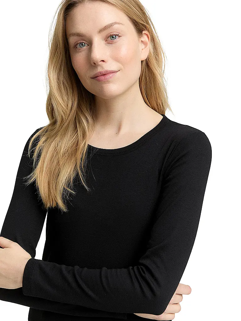 TOM TAILOR | Langarmshirt  | Schwarz