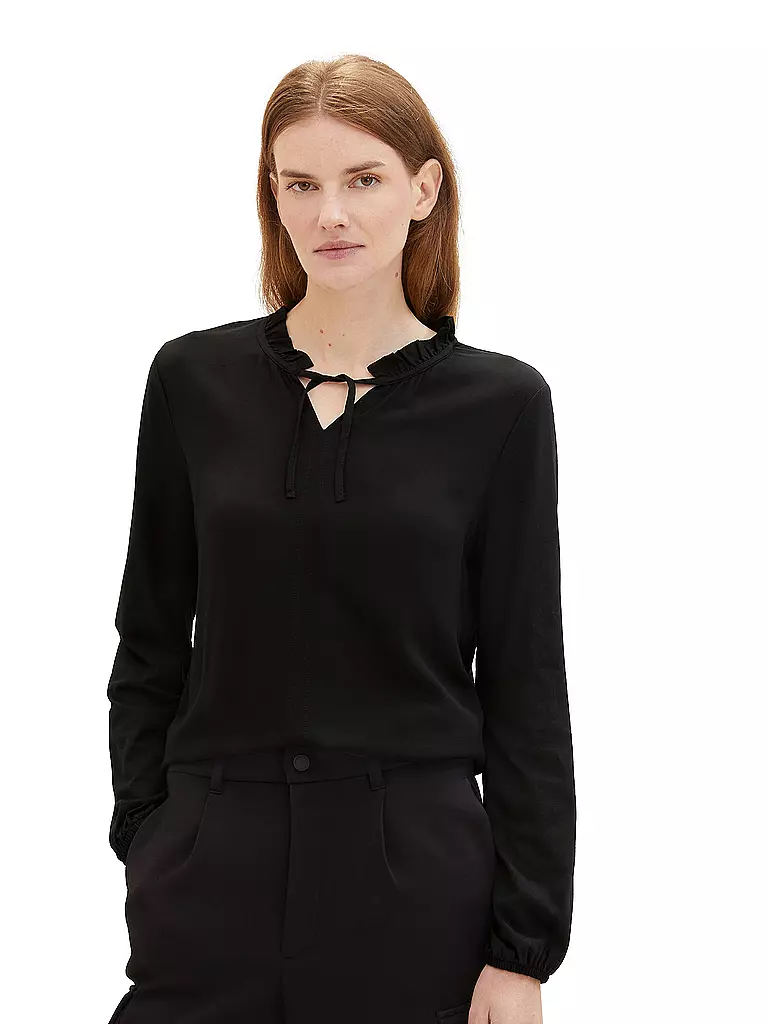 TOM TAILOR | Langarmshirt  | Schwarz