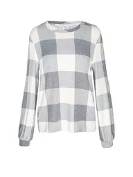 TOM TAILOR | Langarmshirt COSY CHECK | hellgrau