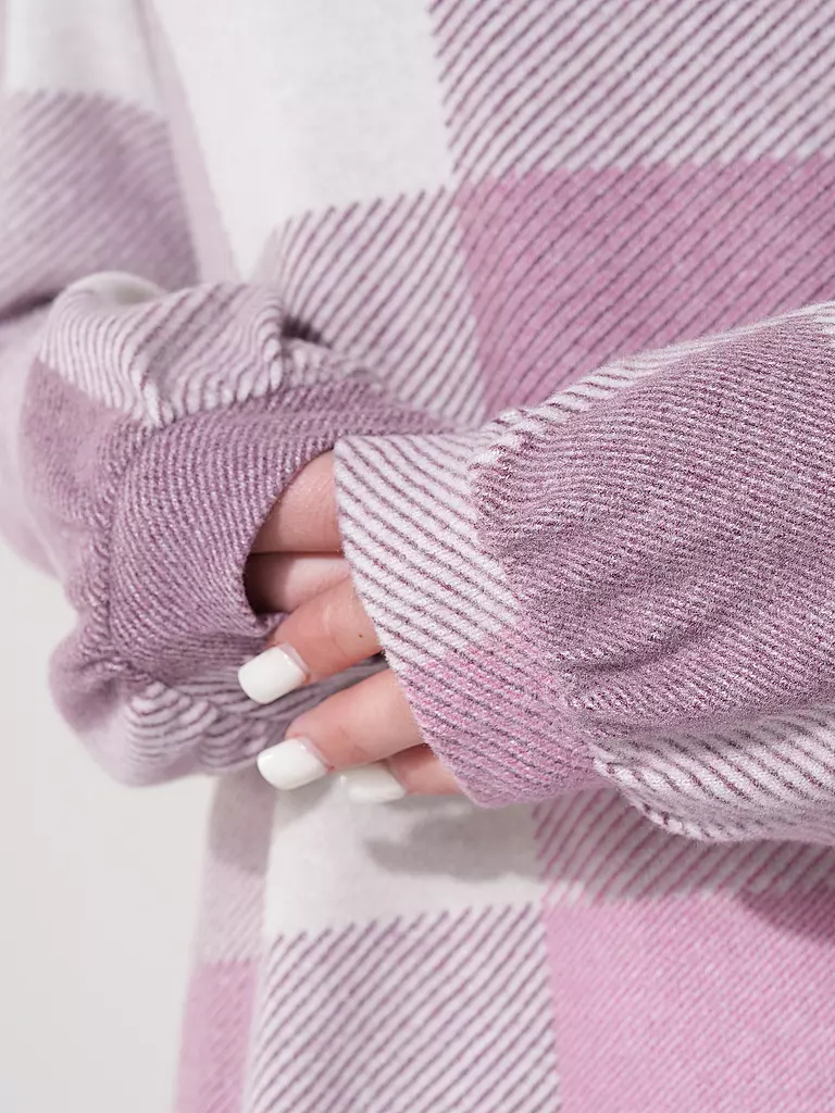 TOM TAILOR | Langarmshirt COSY CHECK | hellgrau