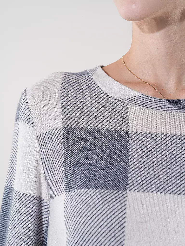 TOM TAILOR | Langarmshirt COSY CHECK | hellgrau