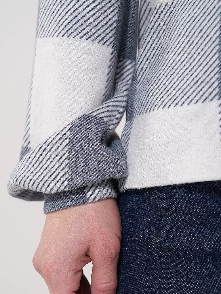 TOM TAILOR | Langarmshirt COSY CHECK | hellgrau