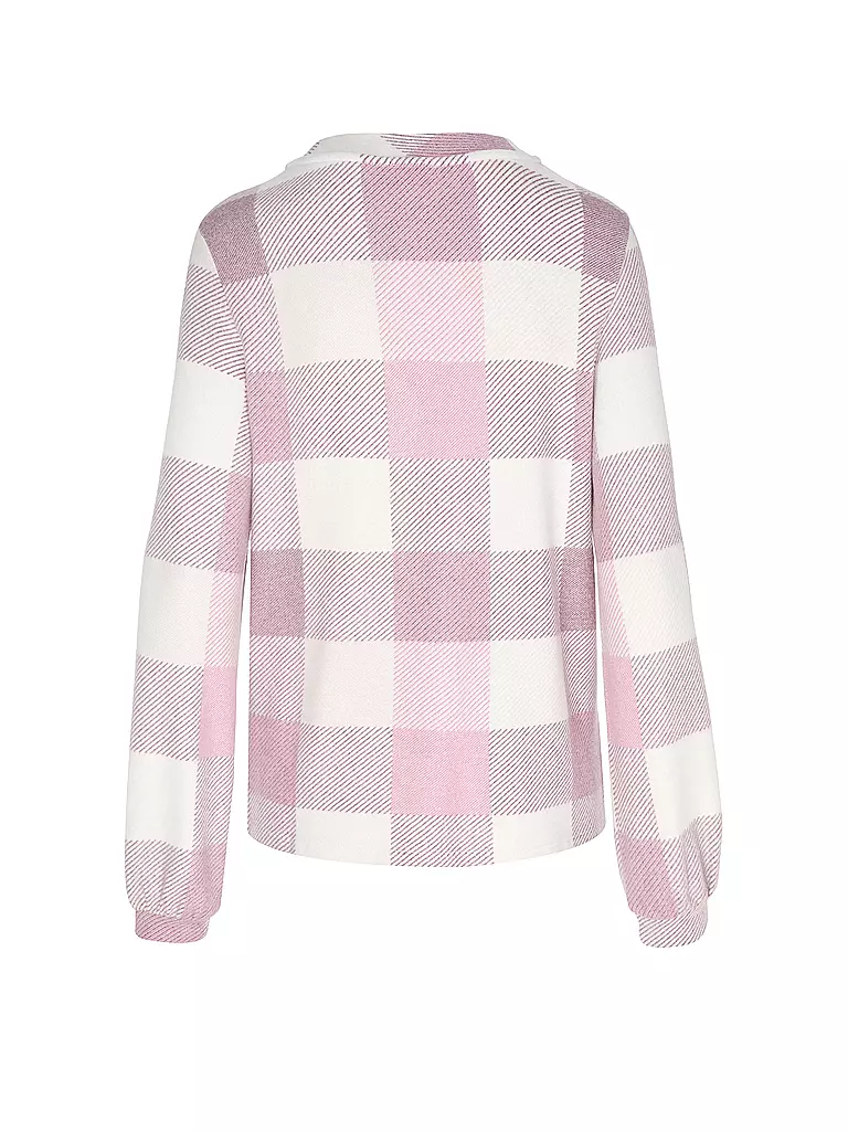 TOM TAILOR | Langarmshirt COSY CHECK | hellgrau