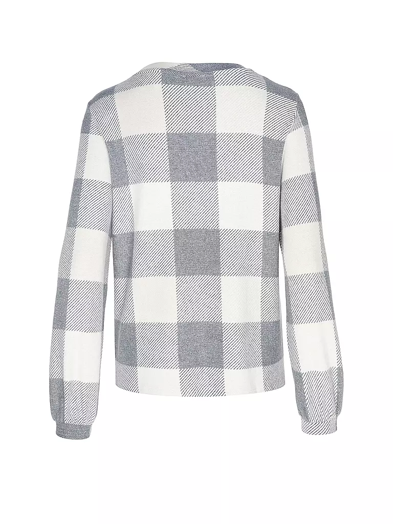 TOM TAILOR | Langarmshirt COSY CHECK | hellgrau