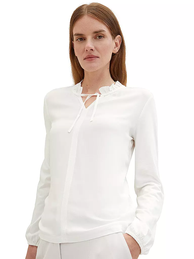 TOM TAILOR | Langarmshirt | weiss