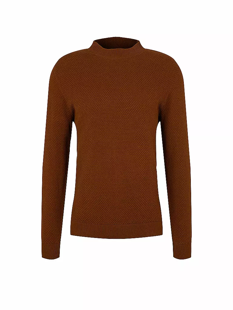 TOM TAILOR | Stehkragenpullover | braun