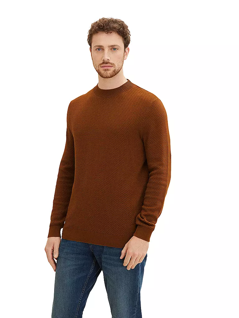 TOM TAILOR | Stehkragenpullover | braun