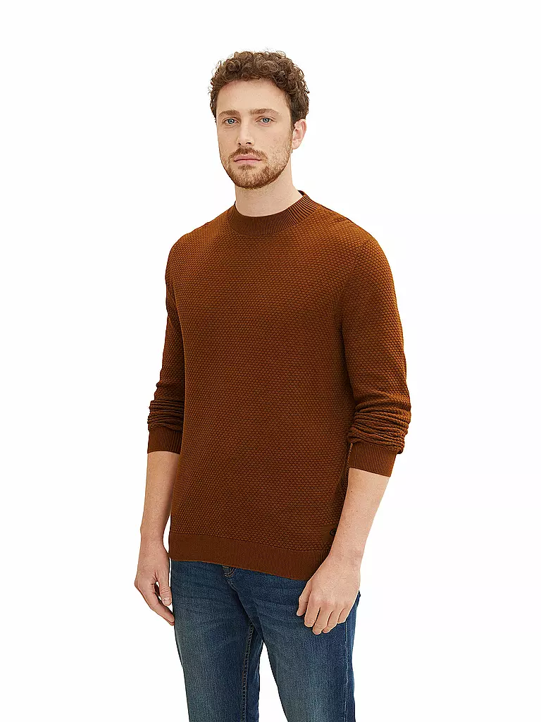 TOM TAILOR | Stehkragenpullover | braun