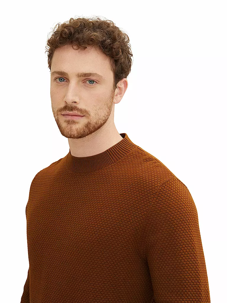 TOM TAILOR | Stehkragenpullover | braun