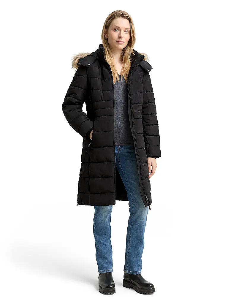 TOM TAILOR | Steppmantel | Schwarz