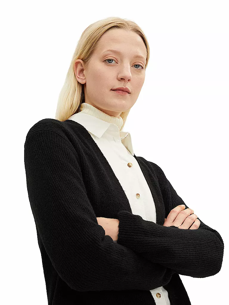 TOM TAILOR | Strickjacke | schwarz