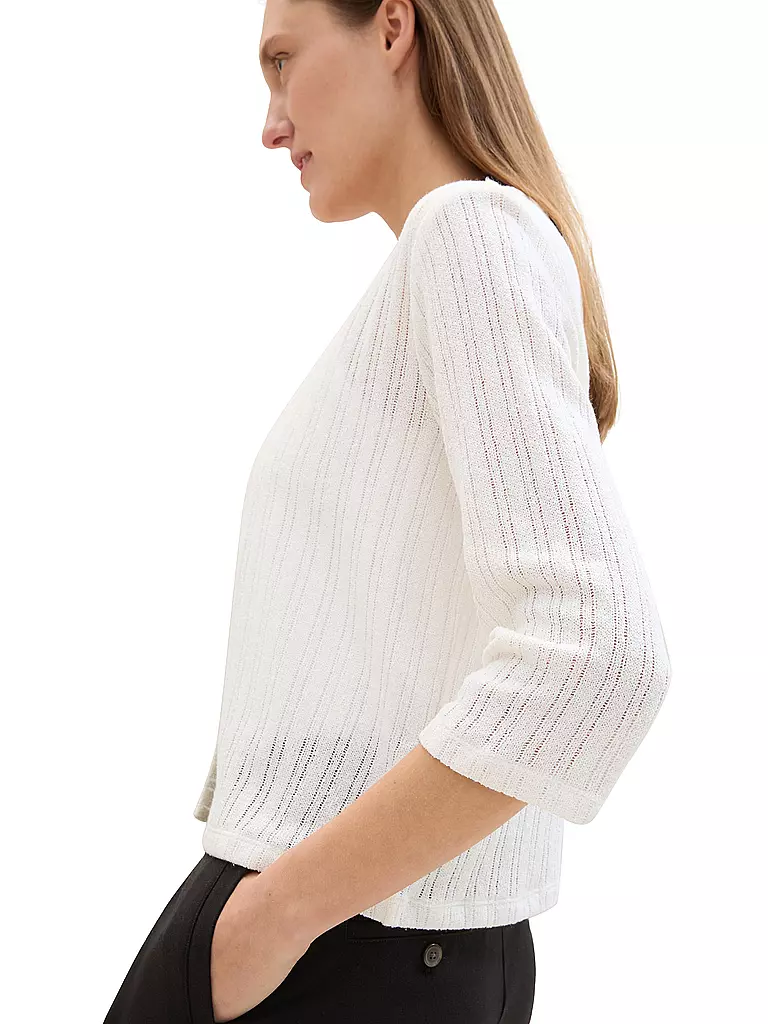 TOM TAILOR | Strickjacke | weiss