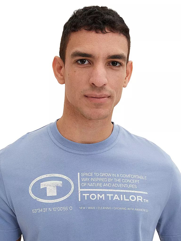 TOM TAILOR | T-Shirt Regular Fit | hellblau