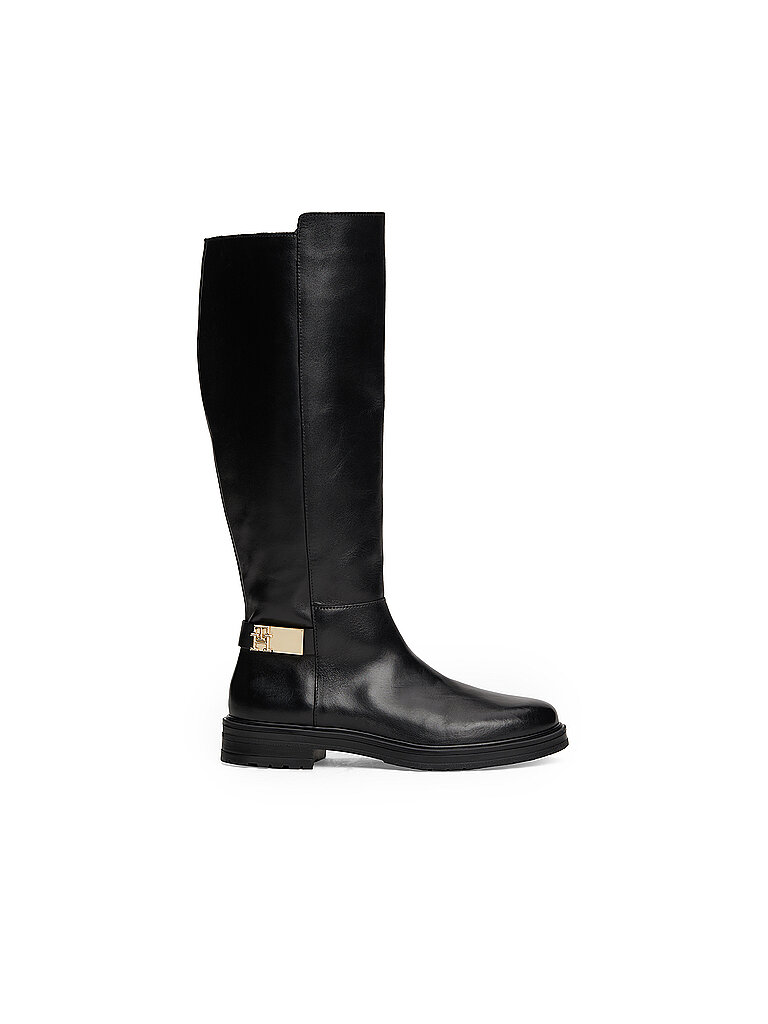 TOMMY HILFIGER Lederstiefel  schwarz | 36