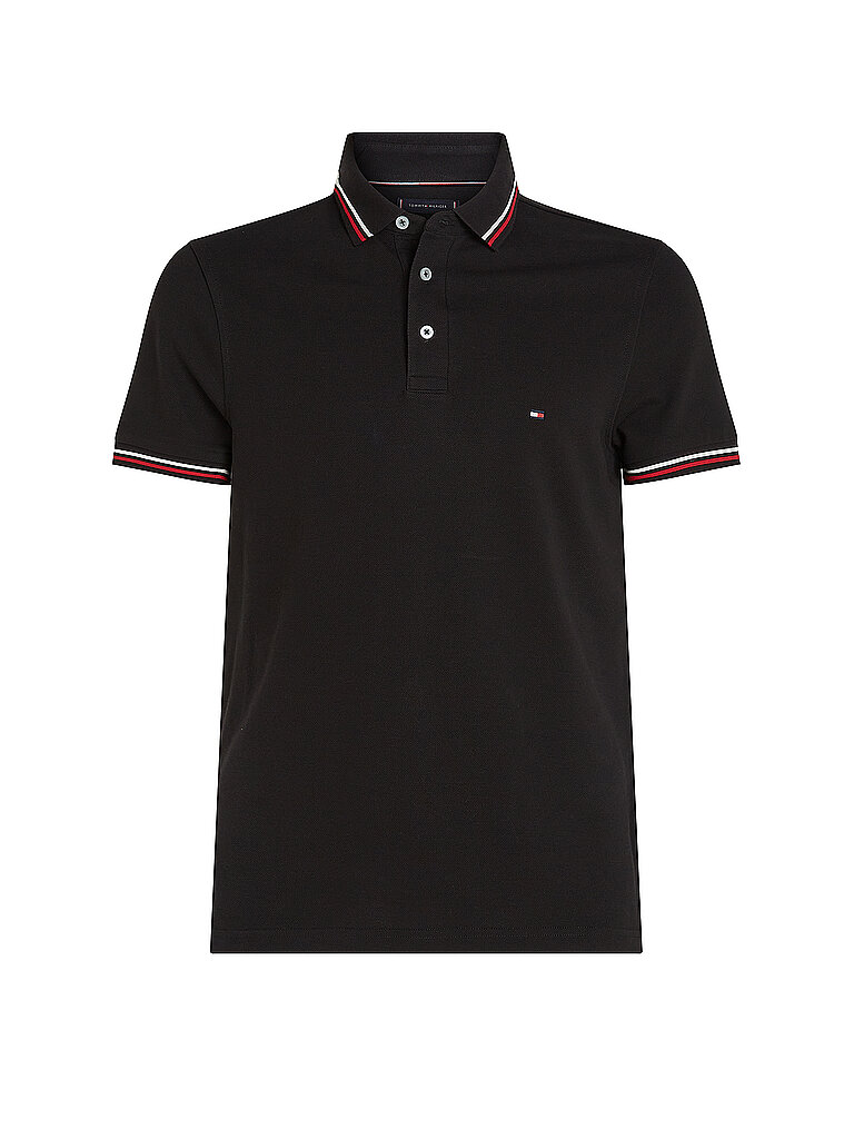 Poloshirt Slim Fit schwarz L herren