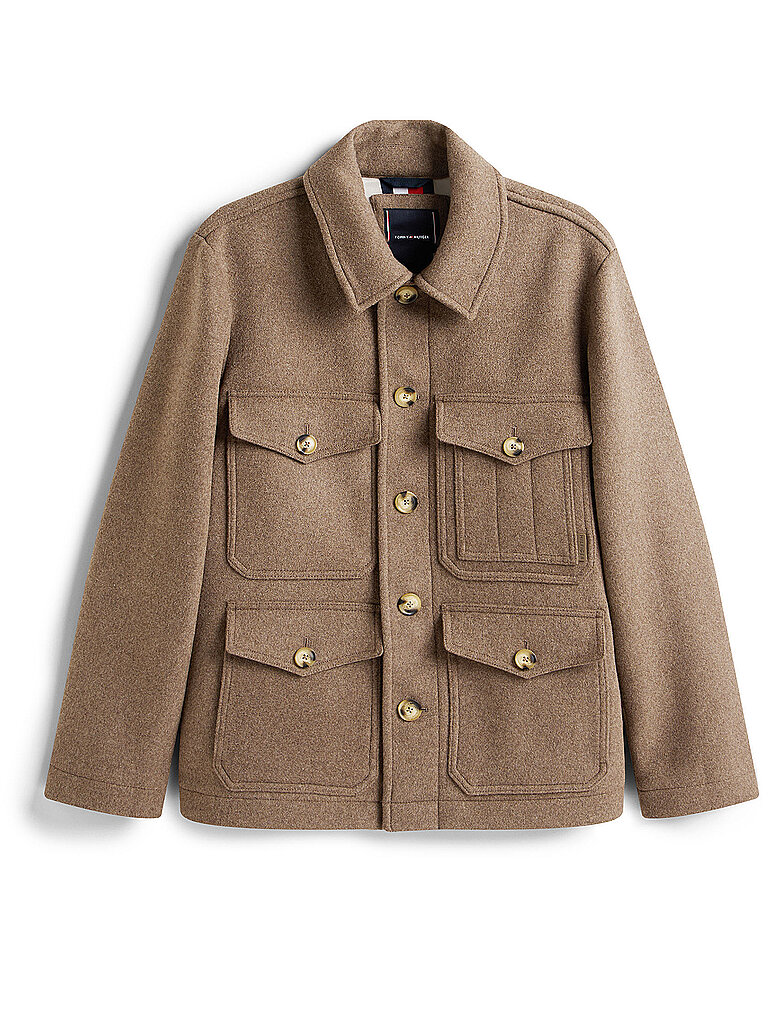 Wolljacke beige M herren