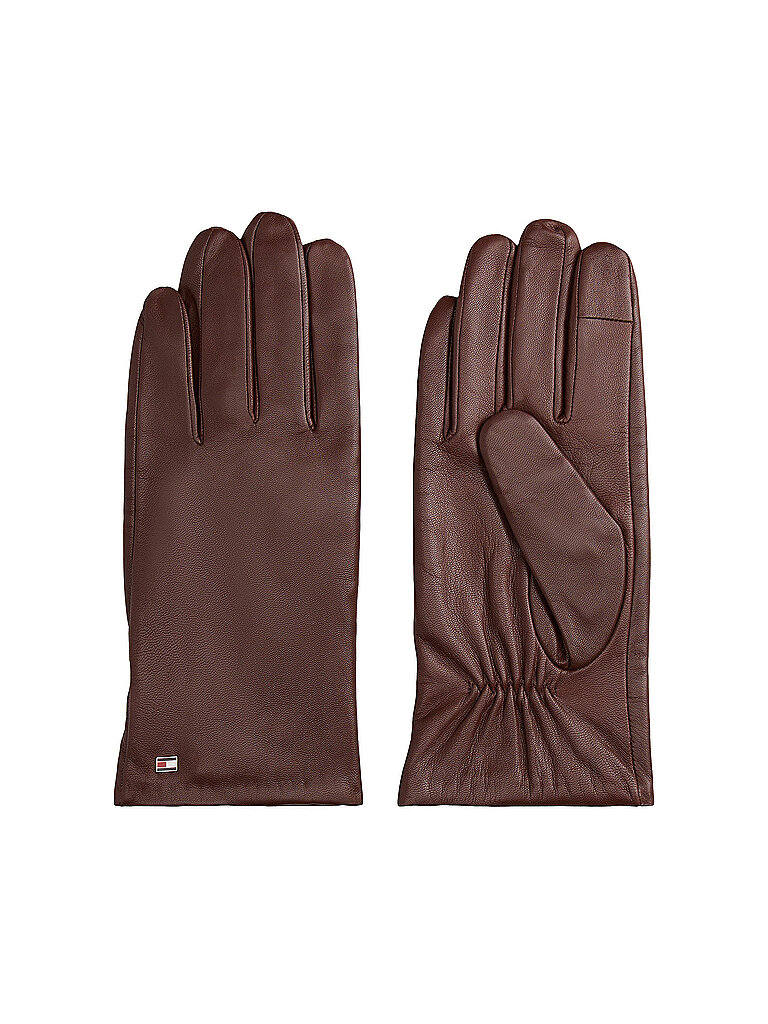 TOMMY HILFIGER Lederhandschuhe braun | S/M