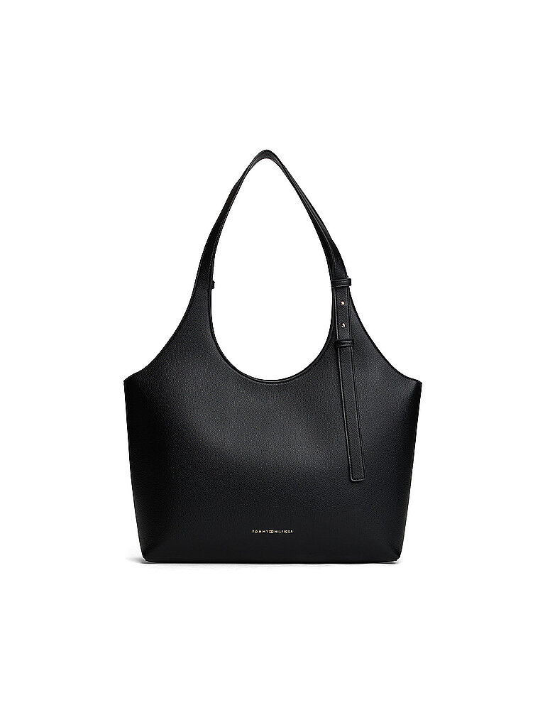 TOMMY HILFIGER Tasche - Hobo Bag TH LOGO schwarz