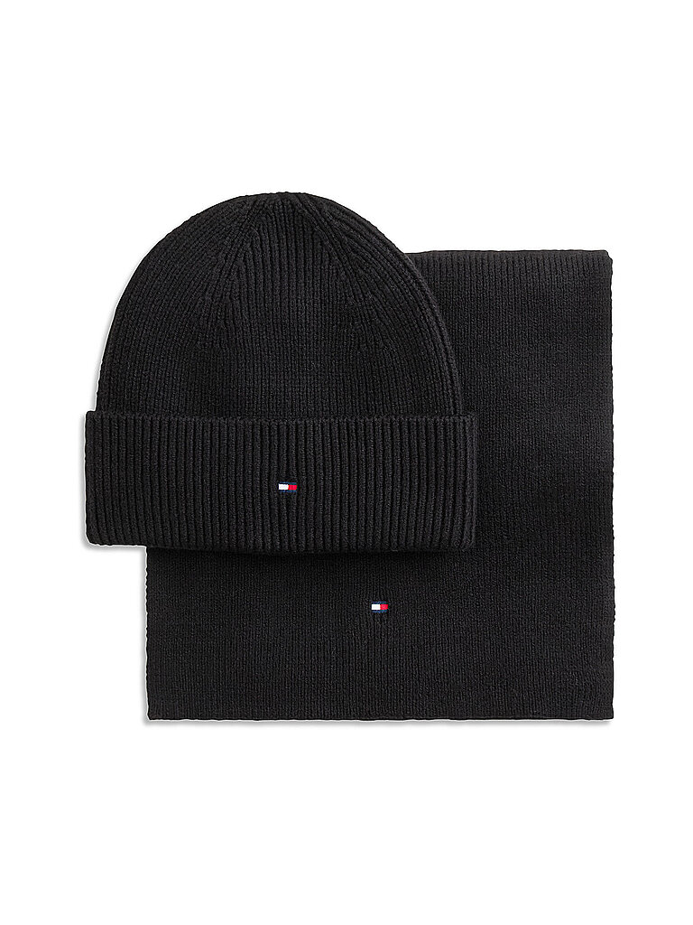TOMMY HILFIGER Set 2-teilig Mütze und Schal schwarz