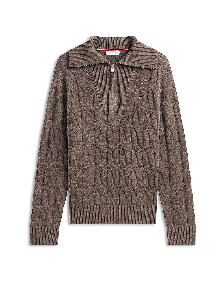 TOMMY HILFIGER Troyer Pullover  camel | S