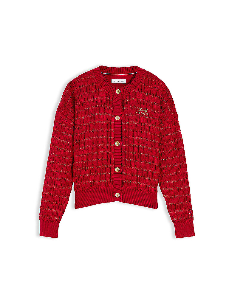TOMMY HILFIGER Mädchen Strickjacke  dunkelrot | 140