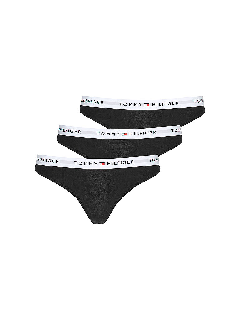 String 3er Pkg. black schwarz L damen