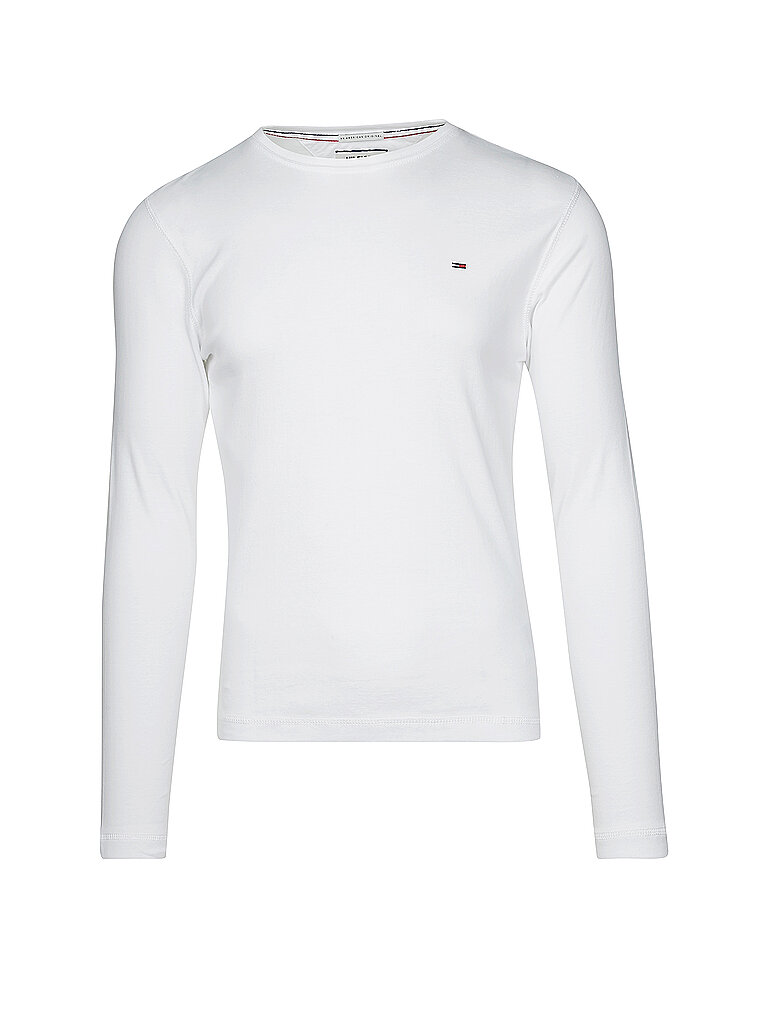 TOMMY JEANS Langarmshirt  Slim Fit weiss | S