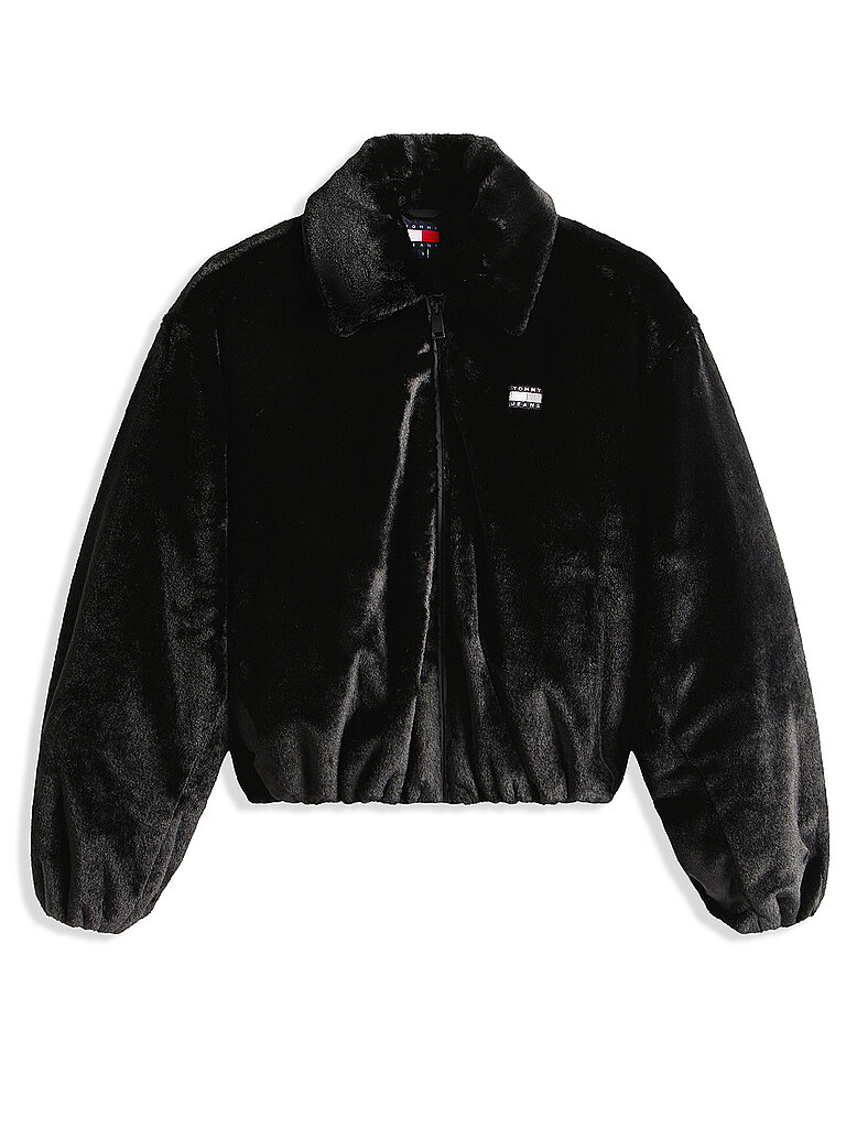 TOMMY JEANS Blouson in Felloptik schwarz | XS