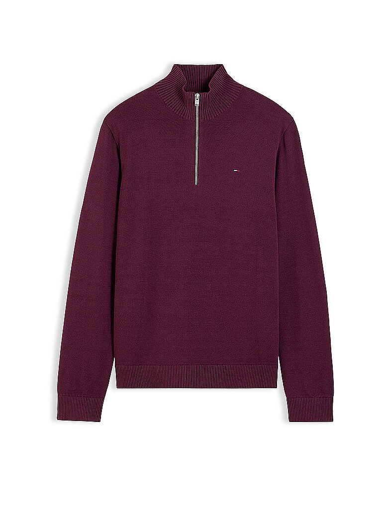 TOMMY JEANS Troyer Pullover  dunkelrot | L