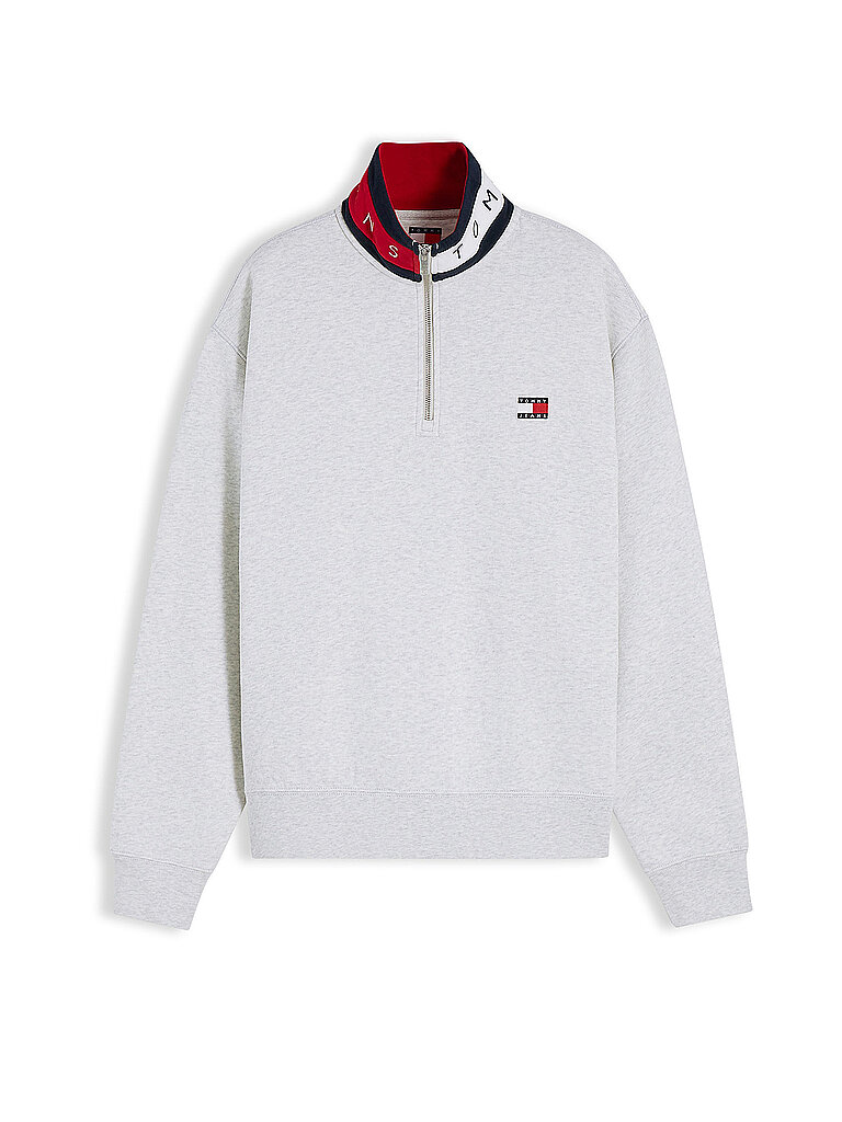 TOMMY JEANS Troyer Sweater  hellgrau | S