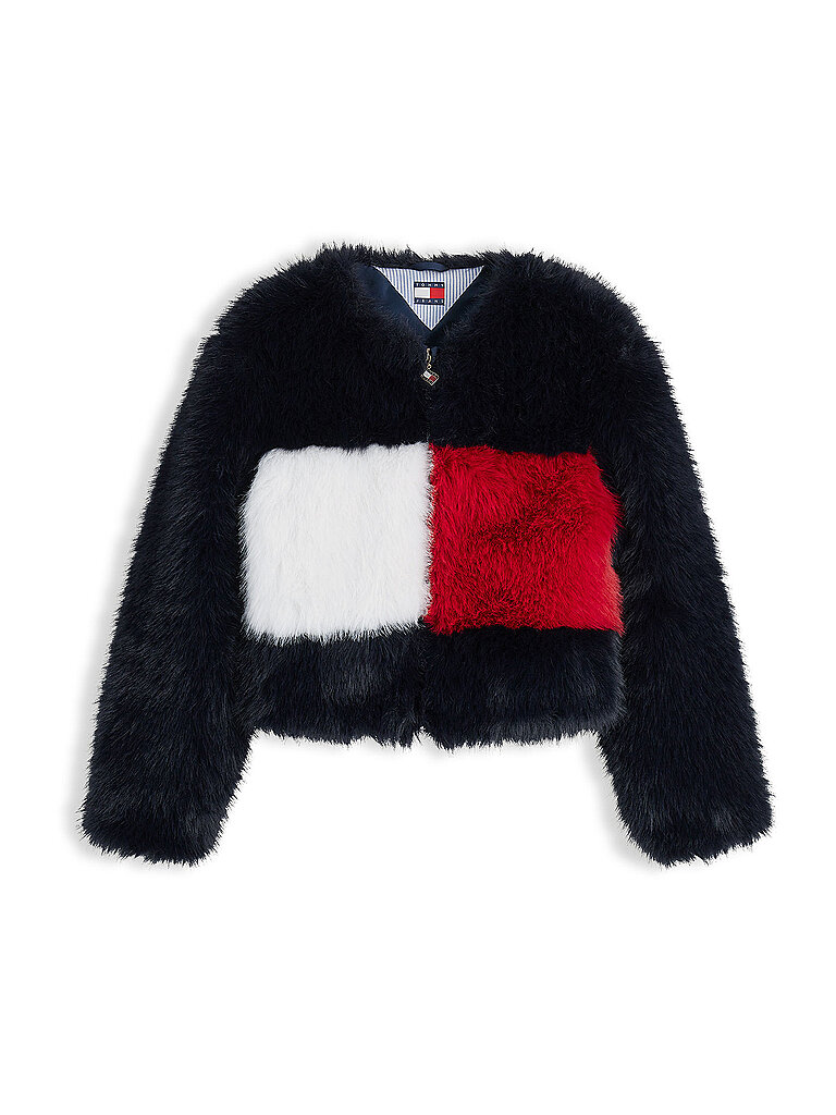 TOMMY JEANS Jacke in Felloptik  dunkelblau | XS