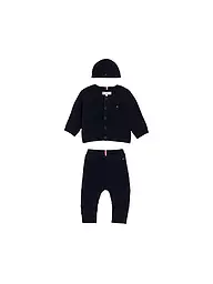 TOMMY HILFIGER | Baby Set 3-tlg Strickjacke, Mütze und Strickhose | dunkelblau