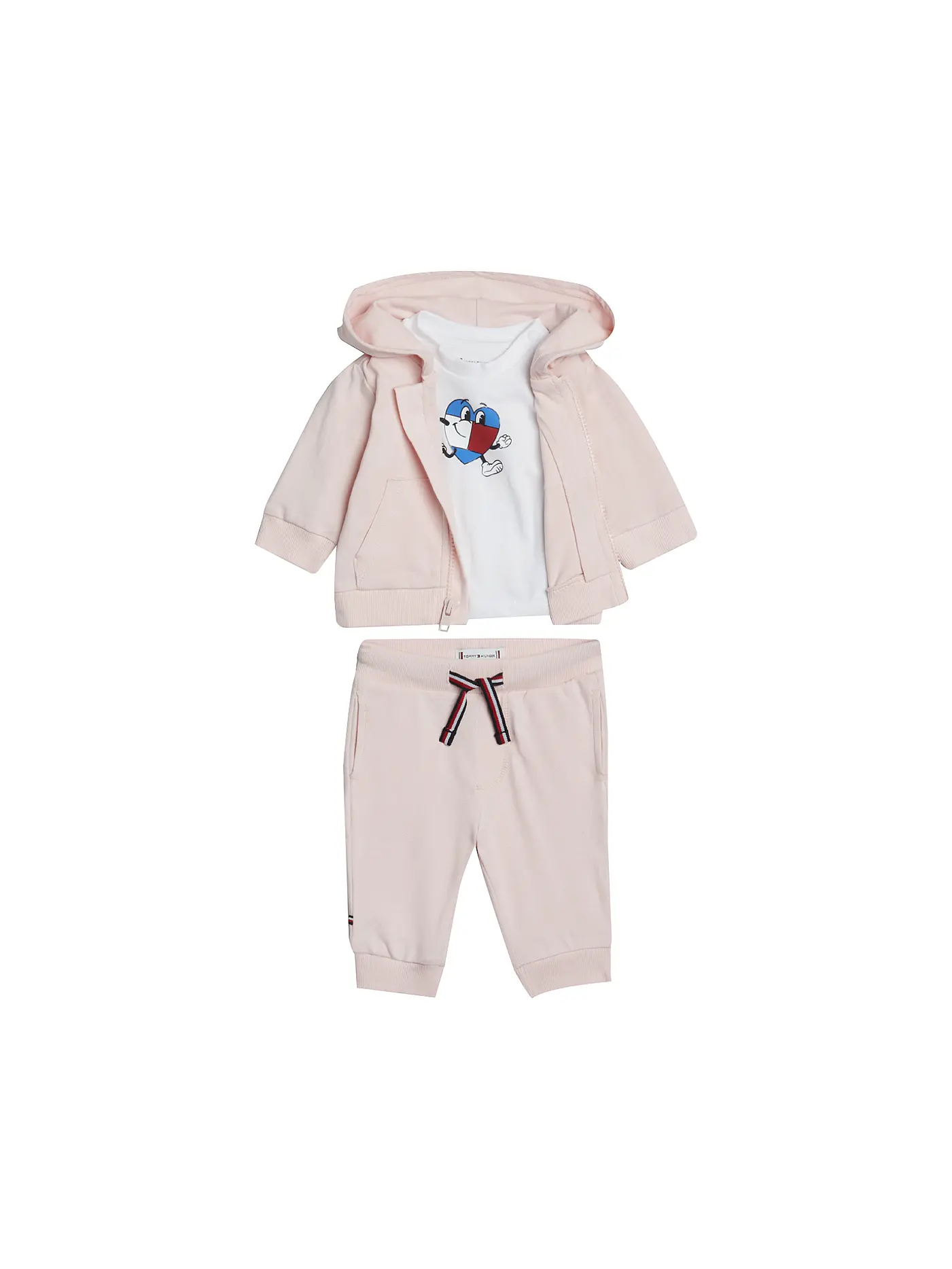 TOMMY HILFIGER | Baby Set 3tlg Sweatjacke, T-Shirt und Hose | rosa