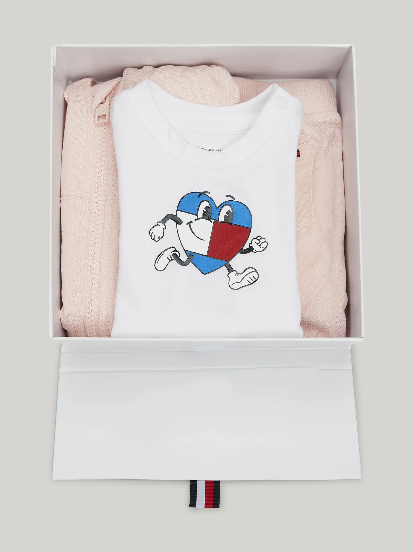TOMMY HILFIGER | Baby Set 3tlg Sweatjacke, T-Shirt und Hose | rosa