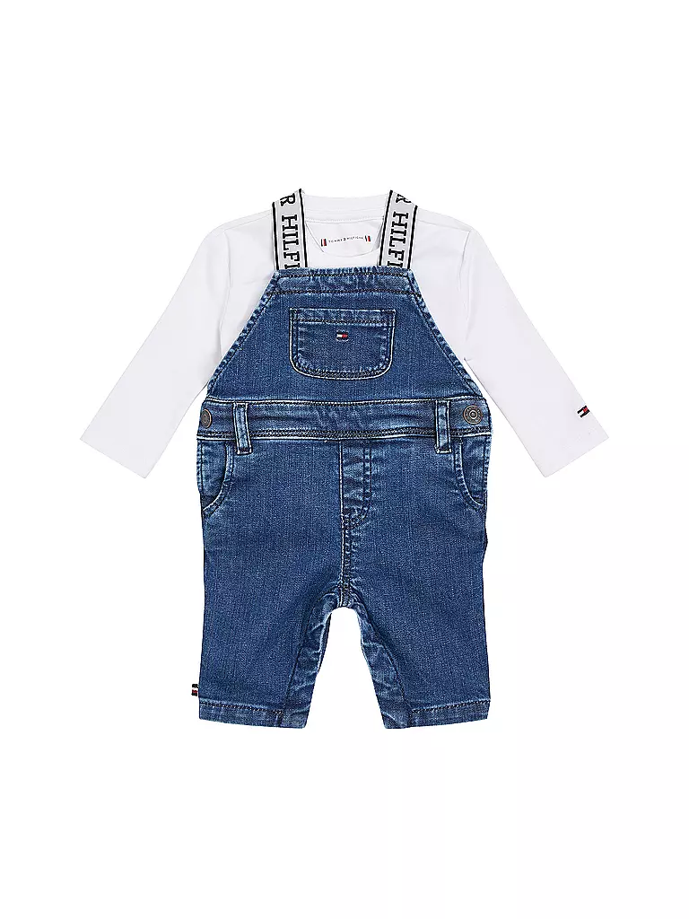 TOMMY HILFIGER | Baby Set Latzhose Shirt 2-teilig | blau