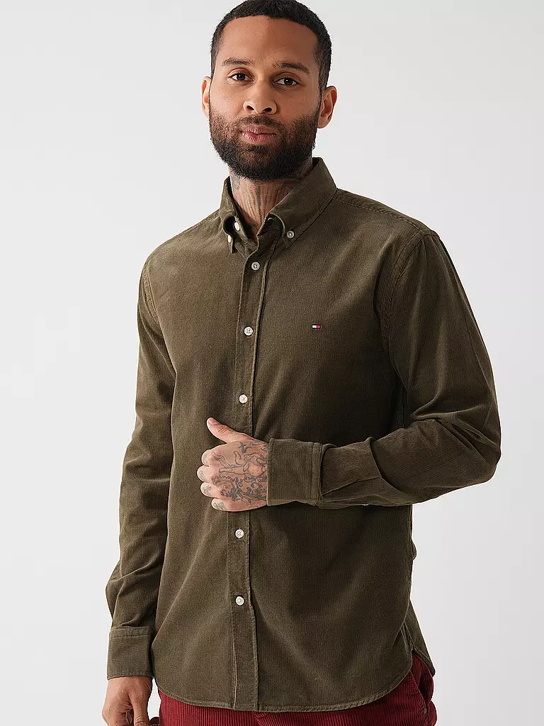 TOMMY HILFIGER | Cordhemd  | olive