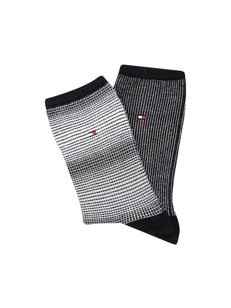 TOMMY HILFIGER | Damen Socken 2er Pkg Gradient Stripe | schwarz