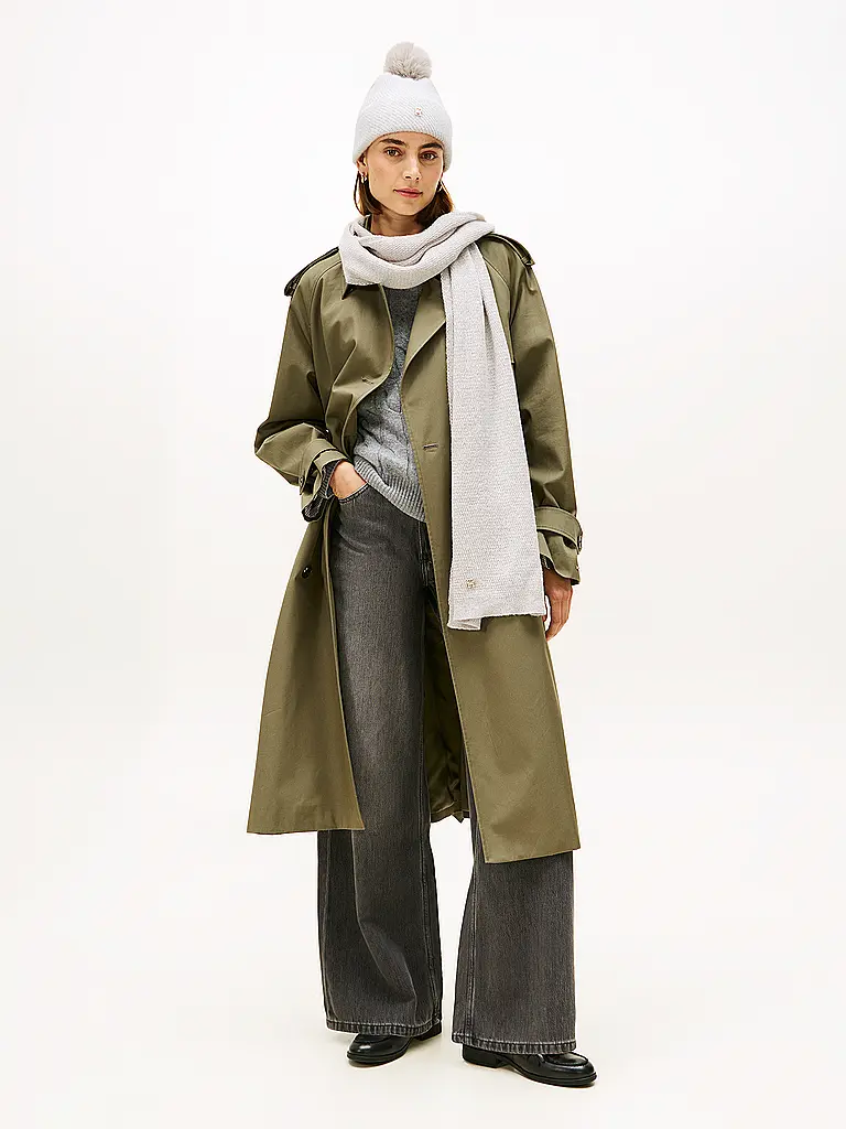 TOMMY HILFIGER | Geschenkset 2-teilig Mütze und Schal | Hellgrau