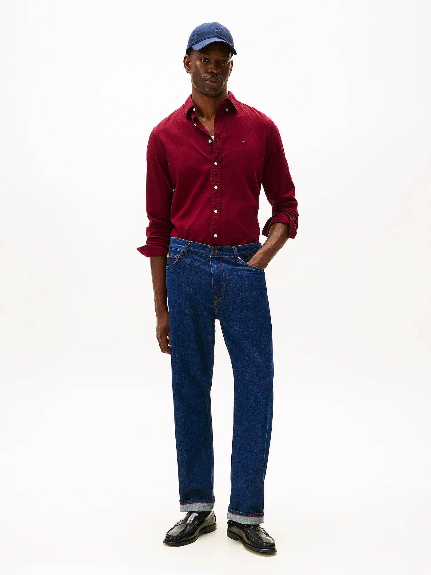 TOMMY HILFIGER | Hemd Regular Fit  | dunkelrot