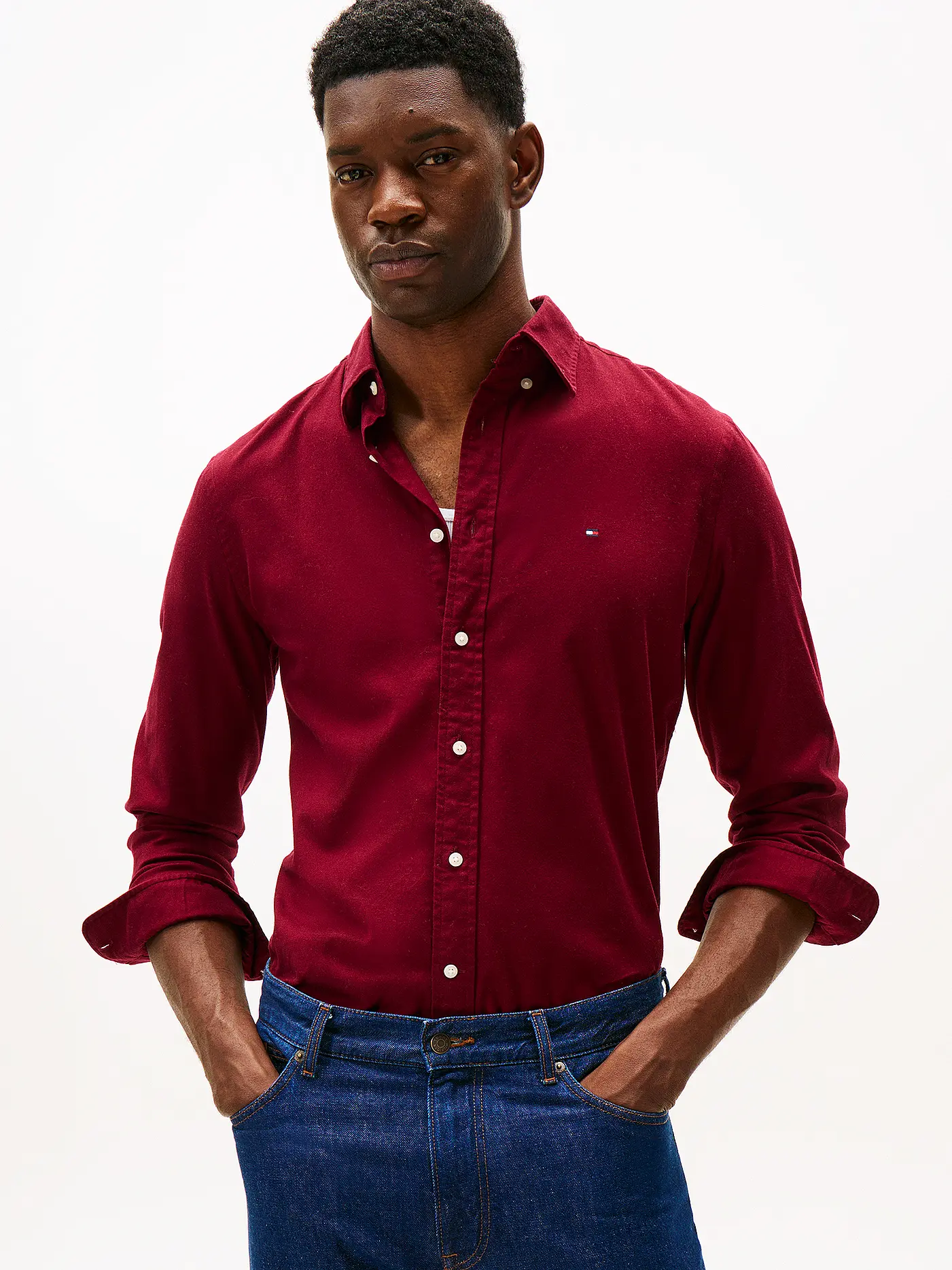 TOMMY HILFIGER | Hemd Regular Fit  | dunkelrot