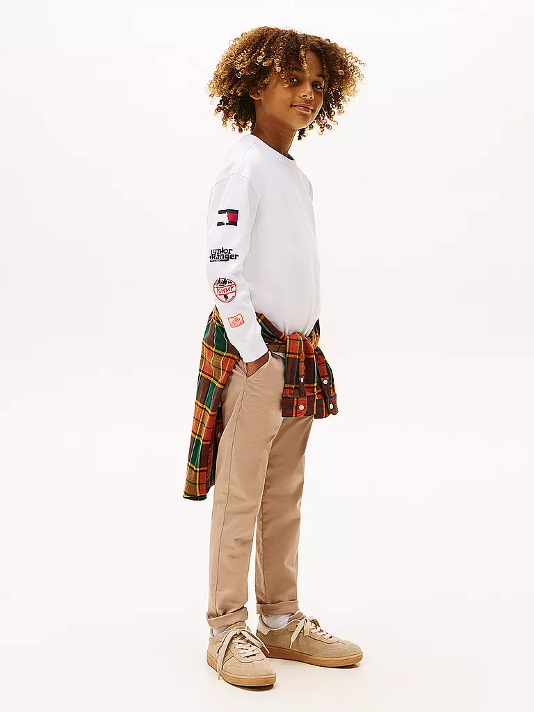 TOMMY HILFIGER | Jungen Langarmshirt  | weiss