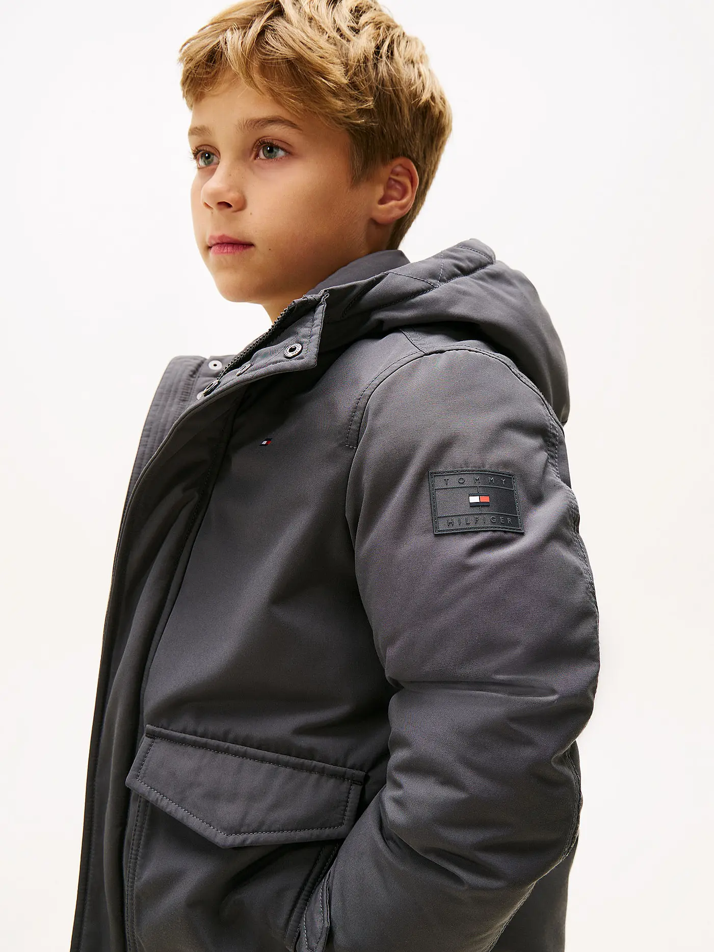 TOMMY HILFIGER | Jungen Parka  | grau