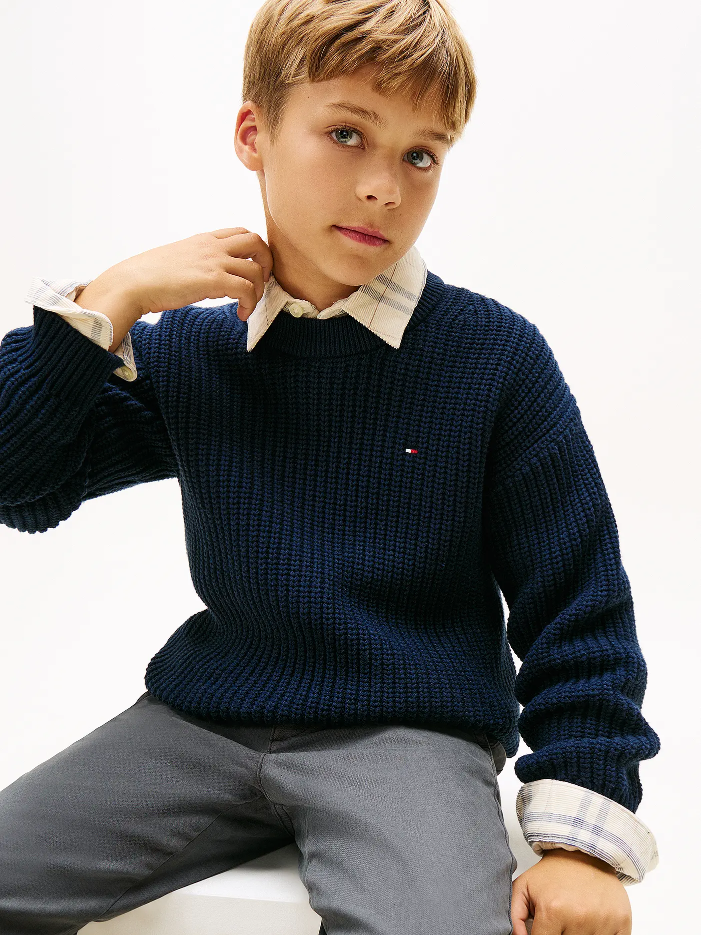 TOMMY HILFIGER | Jungen Pullover  | dunkelblau