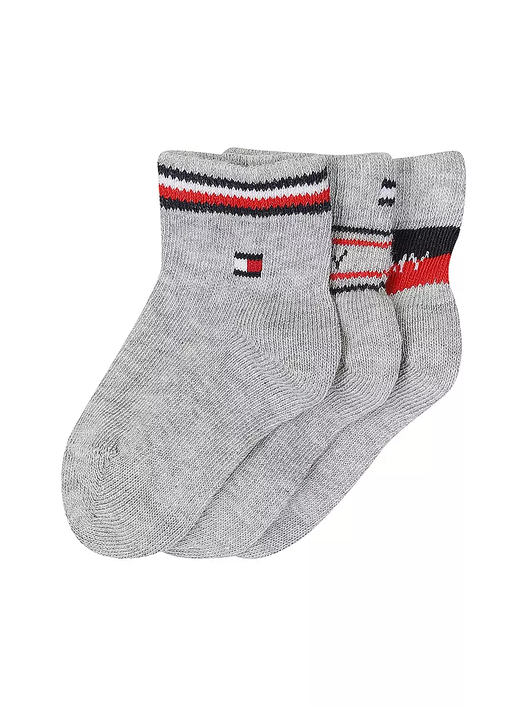 TOMMY HILFIGER | Jungen Socken 3er Pkg grey melange/tommy orignial | hellgrau