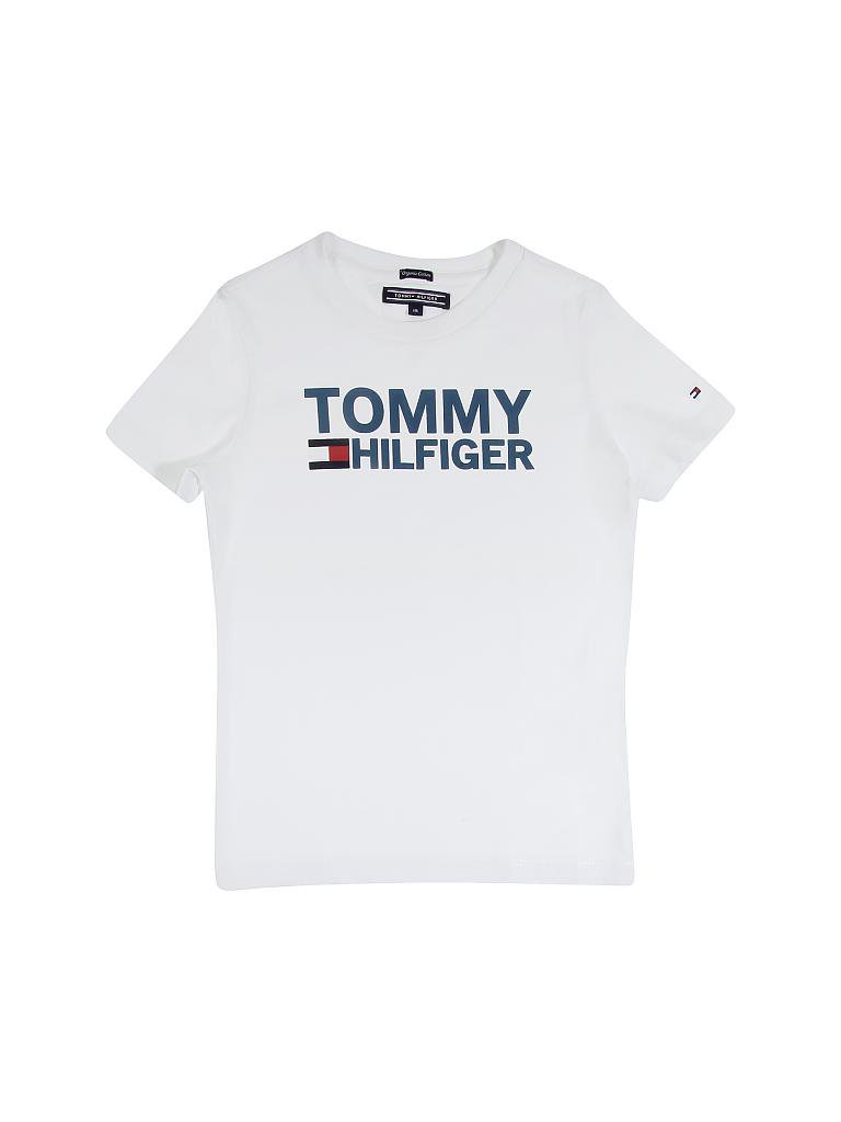 huiswerk maken Gevoelig samenvoegen TOMMY HILFIGER Kinder T-Shirt "Logo" weiß